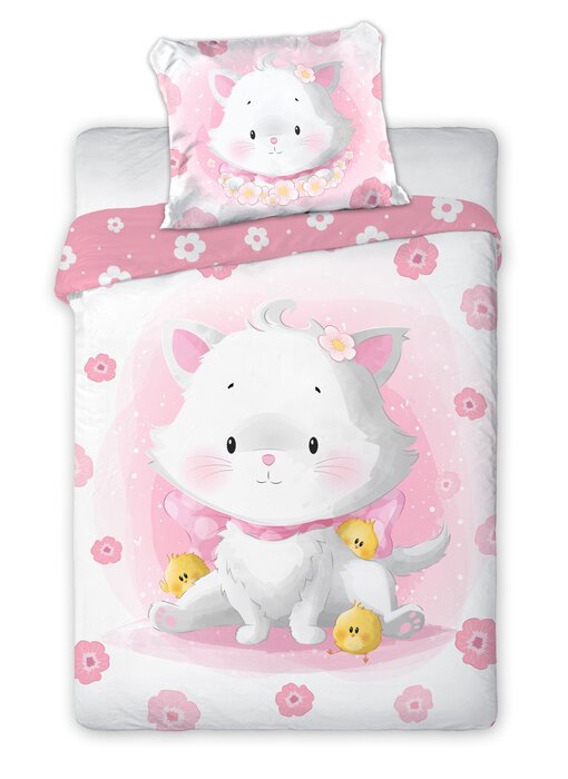 Cuddles BÉBÉ Housse de couette Chaton 100 x 135 cm / 40 x 60 Coton