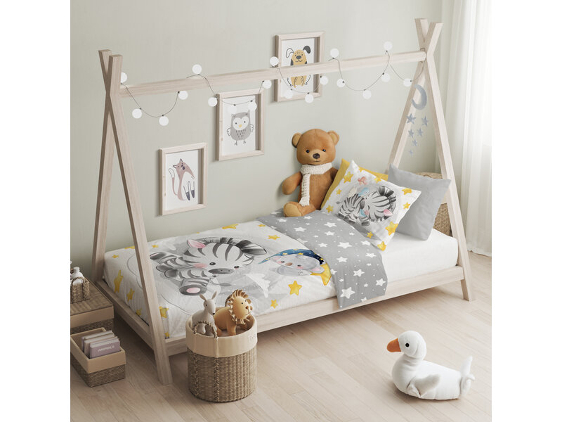 Cuddles Housse de couette BÉBÉ, Zèbre - 100 x 135 cm - Coton