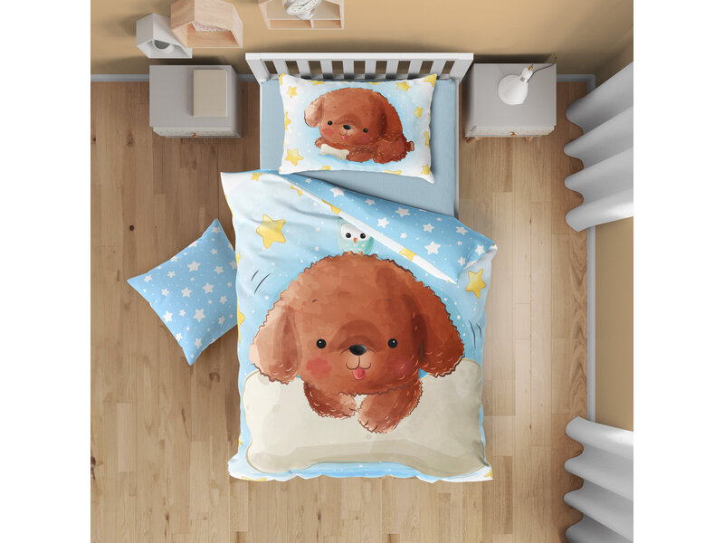 Cuddles BABY Dekbedovertrek, Puppy - 100 x 135 cm - Katoen