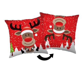 Kerst Coussin décoratif Rudolf HoHoHo 40 x 40 cm Polyester