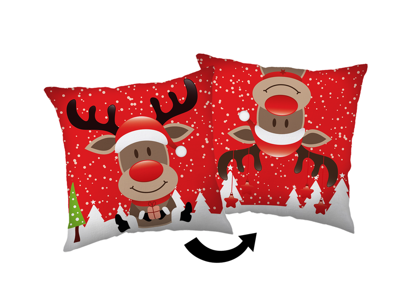 Kerst Sierkussen Rudolf HoHoHo - 40 x 40 cm - Polyester