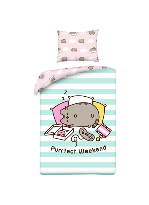 Pusheen Housse de couette Purrfect Weekend 140 x 200 cm + 70 x 90 cm Coton