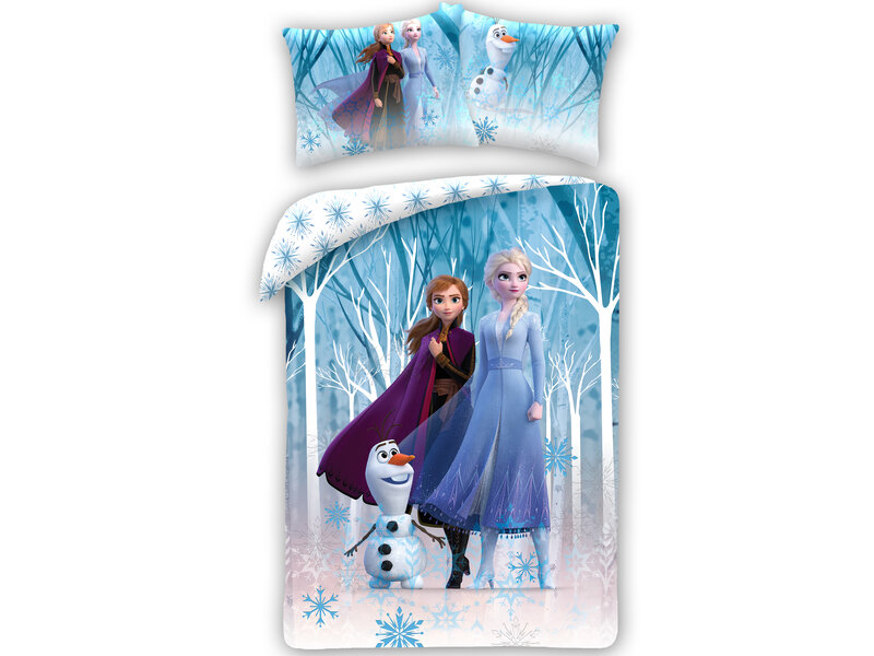 Disney Frozen Bettbezug, Winterland – Einzelbett – 140 x 200 cm – Baumwolle