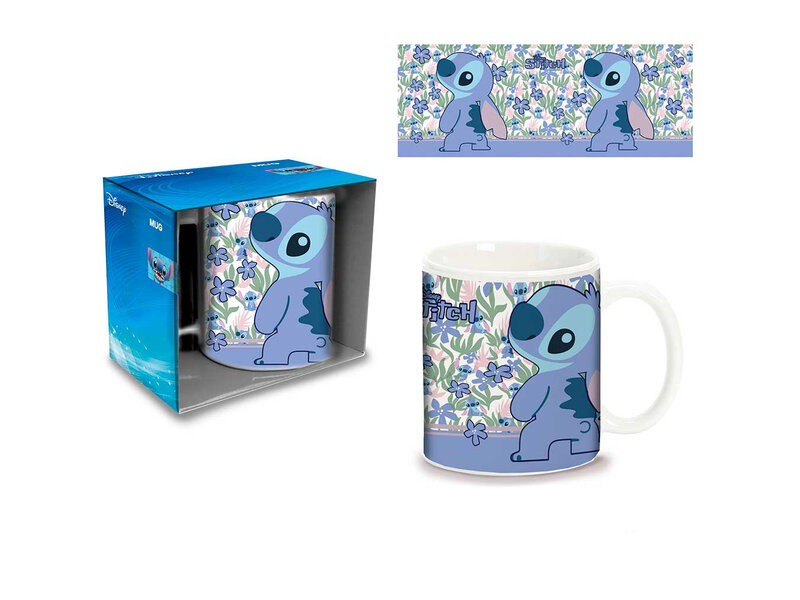 Disney Lilo & Stitch Mok, Flowers - 325 ml - Keramiek