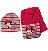 Disney Minnie Mouse Set aus Mütze, Schal und Handschuhen, Heart – EINHEITSGRÖSSE 3–6 Jahre – Acryl/Elasthan