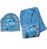 Disney Lilo & Stitch Ensemble bonnet, écharpe et gants, Love - TAILLE UNIQUE 3-6 ans - Acrylique / Elasthanne