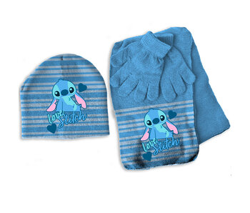 Disney Lilo & Stitch Set aus Mütze, Schal und Handschuhen, Love – EINHEITSGRÖSSE