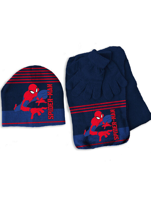 SpiderMan Hat, scarf and gloves set, Hero - ONE SIZE