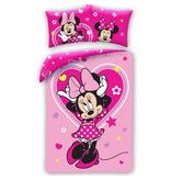 Disney Minnie Mouse Bettbezug, Pink Love – Einzelbett – 140 x 200 cm – Baumwolle