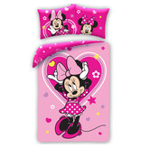 Disney Minnie Mouse Housse de couette, Pink Love - Simple - 140 x 200 cm - Coton