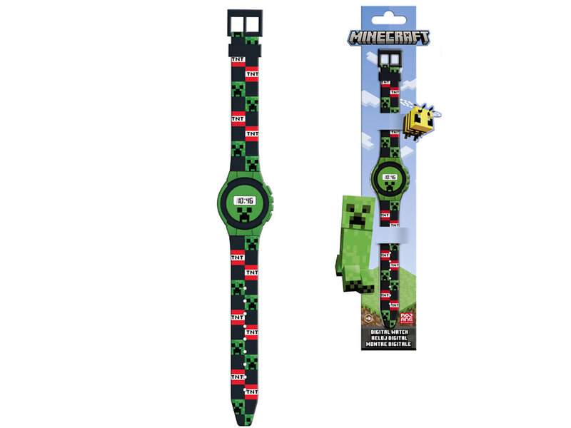 Minecraft Digitaal Horloge Creeper - 22 cm