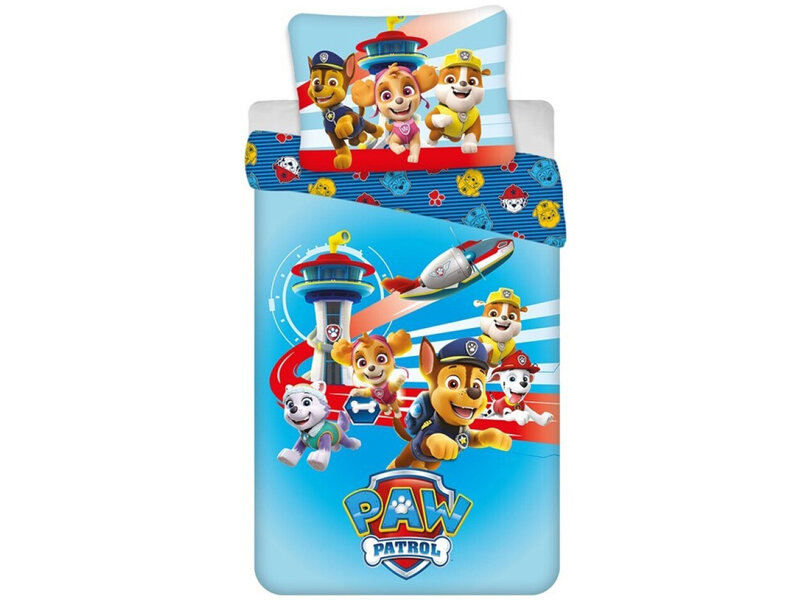 PAW Patrol Bettbezug, Airborne – Einzelbett – 140 x 200 cm – Polycotton