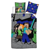 Minecraft Dekbedovertrek, Steve & Alex - Eenpersoons - 140 x 200 cm - Polycotton