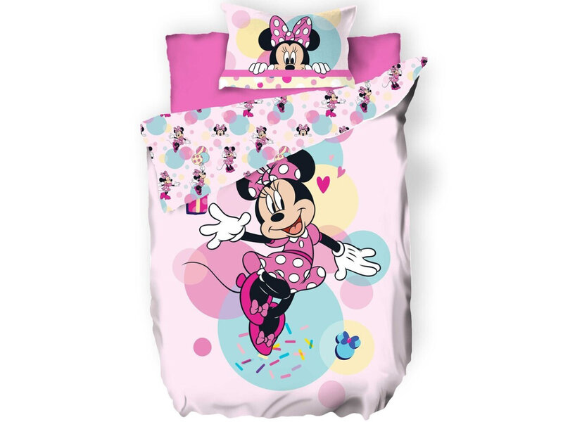 Disney Minnie Mouse Bettbezug, Happy – Einzelbett – 140 x 200 cm – Polycotton