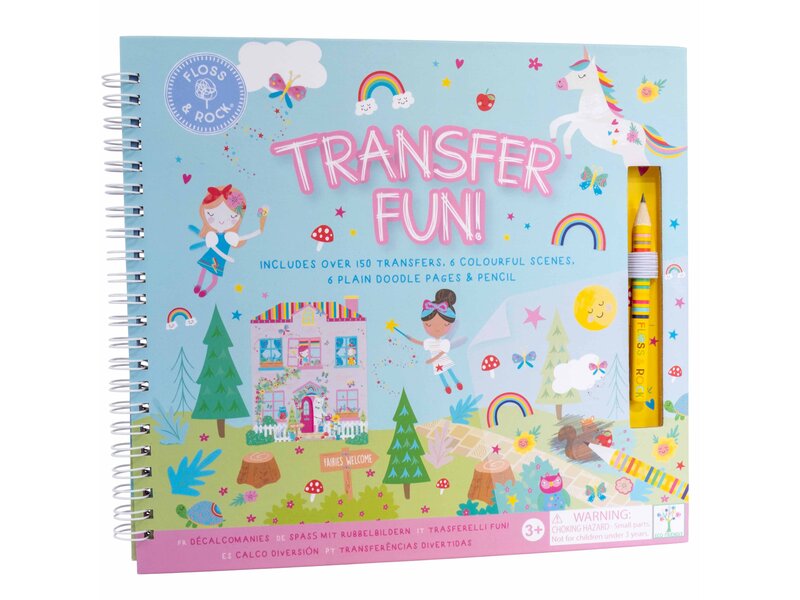 Floss & Rock Transfer Play/Drawing Book, Rainbow Fairy - 24 x 21 x 0.8cm - Multi