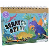 Floss & Rock Scratch and Play Tekenboek, Dino - 26.5 x 20.5 x 1.5cm - Multi