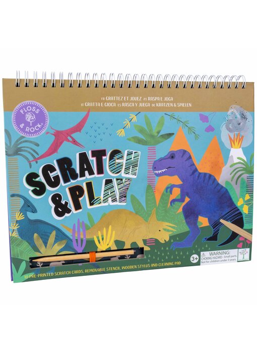 Floss & Rock Livre de dessin Scratch and Play Dino