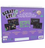 Floss & Rock Livre de dessin Scratch and Play, Dino - 26,5 x 20,5 x 1,5 cm - Multi