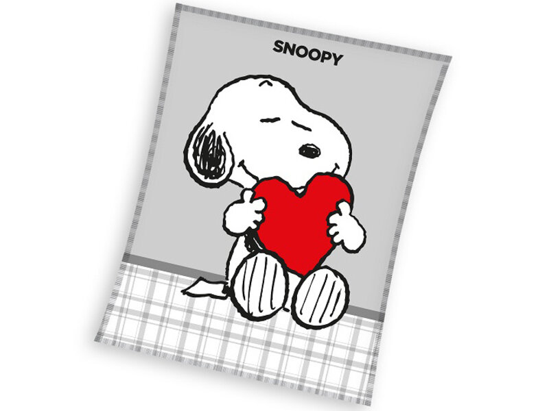 Snoopy Couverture polaire, Amour - 150 x 200 cm - Polyester