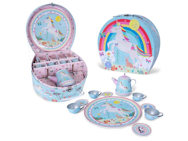 Floss & Rock Zinn-Teeservice Rainbow Fairy - 11-teilig - Mit Musik