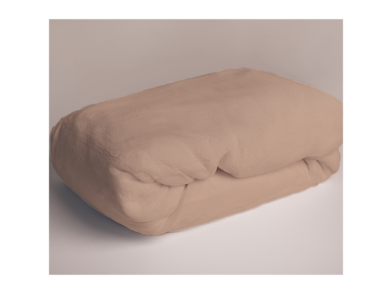 Sweet Home Fleece Teddy Fitted Sheet, Coffee - 180 x 200 cm - Polyester