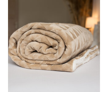 Sweet Home Plaid polaire Sherpa, Beige150 x 200 cm Polyester