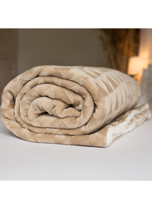 Sweet Home Plaid polaire Sherpa, Beige150 x 200 cm Polyester