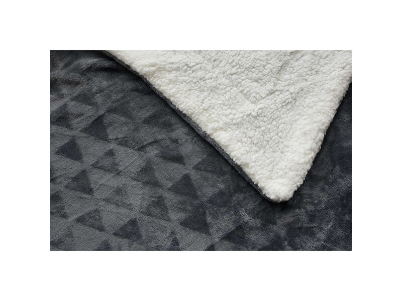 Sweet Home Sherpa-Fleece-Plaid, Dunkelgrau – 150 x 200 cm – Polyester