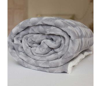 Sweet Home Plaid polaire Sherpa, Gris 150 x 200 cm Polyester