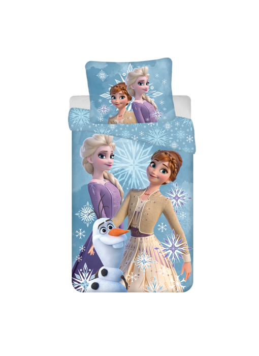 Disney Frozen Bettbezug Schneeflocke 140 x 200 + 70 x 90 cm Baumwolle