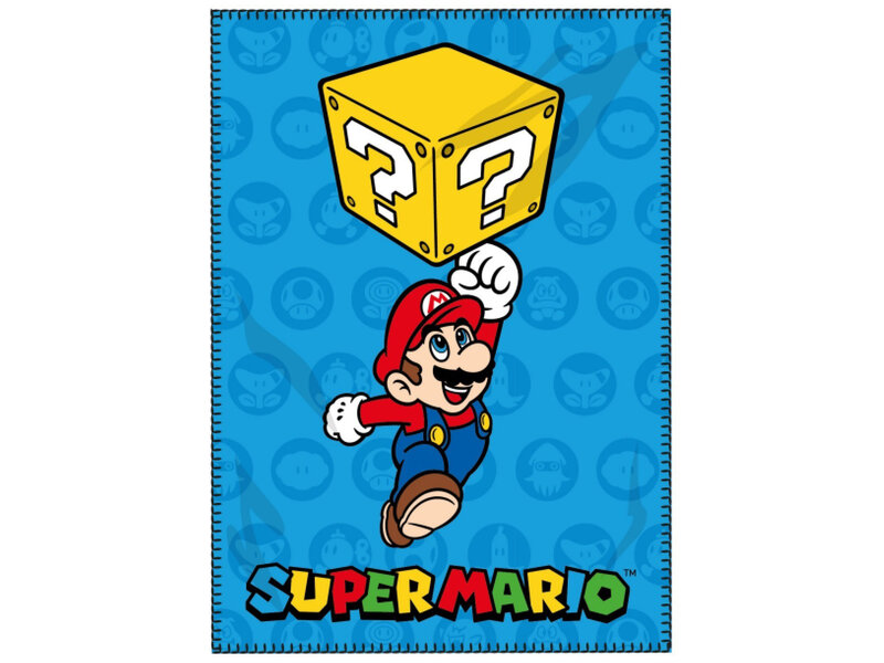 Super Mario Couverture polaire, Block - 100 x 140 cm - Polyester