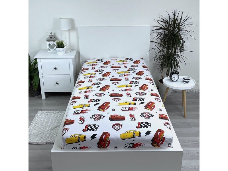 Disney Cars Drap housse Track - Simple - 90 x 190/200cm - Coton