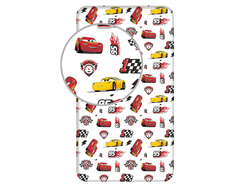 Disney Cars Drap housse Track - Simple - 90 x 190/200cm - Coton