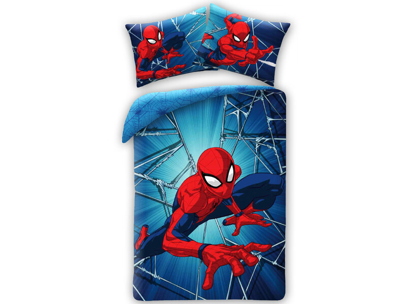Spider-Man Dekbedovertrek, Web - Eenpersoons - 140 x 200 cm - Katoen