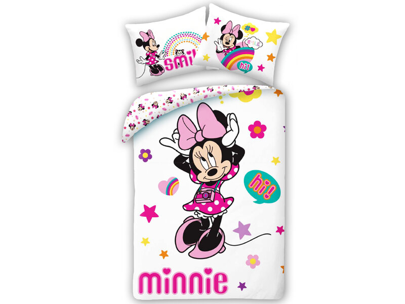 Disney Minnie Mouse Housse de couette, Smile - Simple - 140 x 200 cm - Coton