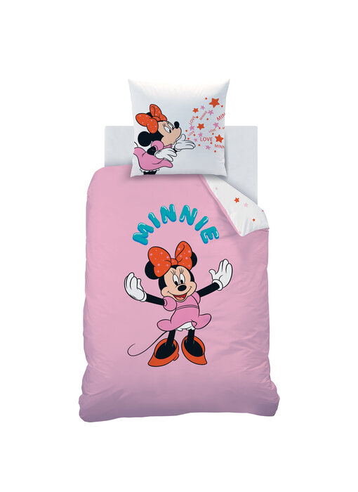 Disney Minnie Mouse Bettbezug Happy 140 x 200 + 63 x 63 cm Baumwolle