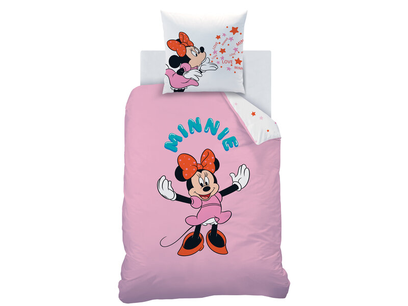 Disney Minnie Mouse Housse de couette Happy - Simple - 140 x 200 cm - Coton