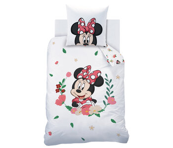 Disney Minnie Mouse Bettbezug Blume 140 x 200 + 63 x 63 cm Baumwolle