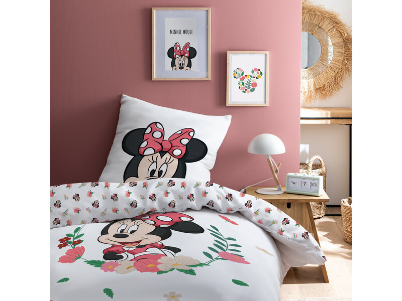 Disney Minnie Mouse Bettbezug Flower – Einzelbett – 140 x 200 cm – Baumwolle