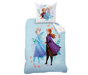 Disney Frozen Housse de couette Sisters 140 x 200 + 63 x 63 cm Coton