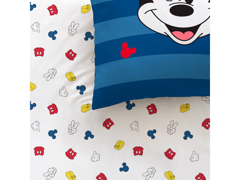 Disney Mickey Mouse Bettbezug Stripes – Einzelbett – 140 x 200 cm – Baumwolle