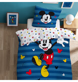 Disney Mickey Mouse Housse de couette Rayures - Simple - 140 x 200 cm - Coton