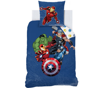 Marvel Avengers Housse de couette Team 140 x 200 + 63 x 63 cm Coton