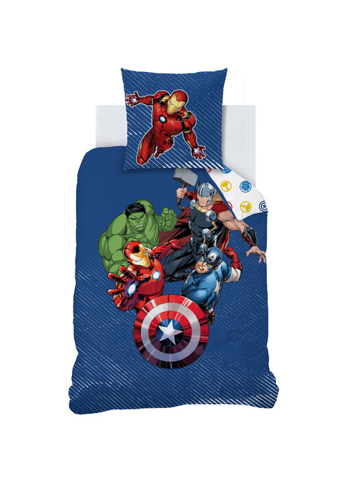 Marvel Avengers Dekbedovertrek Team 140 x 200 + 63 x 63 cm Katoen