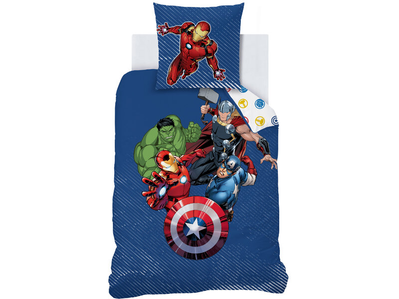 Marvel Avengers Bettbezug Team – Einzelbett – 140 x 200 cm – Baumwolle