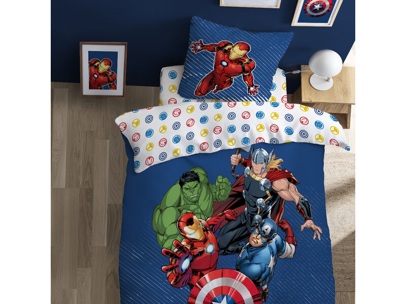 Marvel Avengers Bettbezug Team – Einzelbett – 140 x 200 cm – Baumwolle