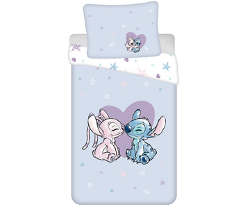 Disney Lilo & Stitch Housse de couette Coeur 140 x 200 + 70 x 90 Coton