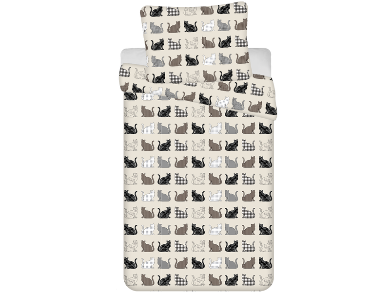 Sweet Home Duvet cover Cats - Single - 140 x 200 cm - Fleece