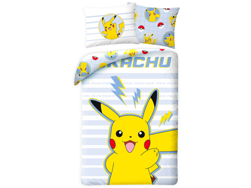 Pokémon Bettbezug, Pikai – Einzelbett – 140 x 200 cm – Baumwolle