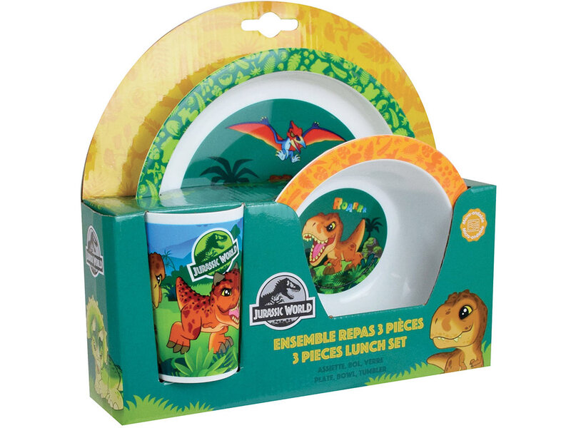 Jurassic World Roarrr Frühstücksset – 3-teilig – Polypropylen